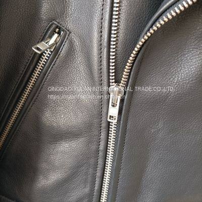 NEW ARRIVAL 2022AW MEN'GENUINE COWHIDE LEATHER MOTO JACKET photo-4