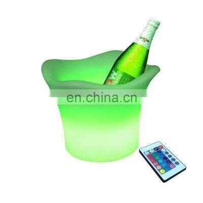 Good Quality Double-Wall Factory Direct Custom Wine cooler 16 Color Changes 5L Round Beer Plastic Ice Bucket