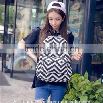 Single Shoulder Colourful Geometric Wavy Custom Designs Canvas Shopping Container White Carrying Belt Chevron Messenger Bags photo-5