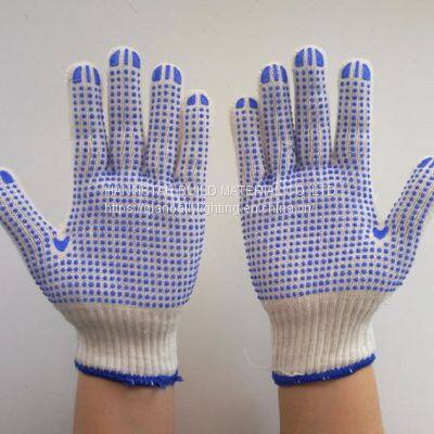 PVC dotted Knitted Cotton gloves safety hand protective gloves