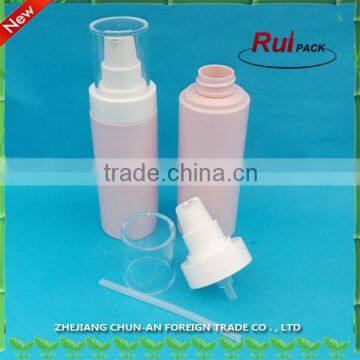 Round pink color empty PET foam bottle / Plastic bottle with foam pump 100ml 200ml foam pump