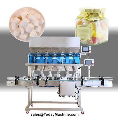 Automatic Weighing Snack Jar Gummy Candy Popcorn Bottle Filling Capping Machine