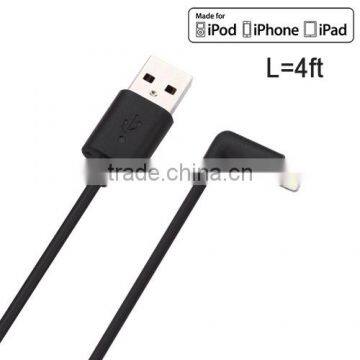 MFi Certified 8pin usb cable for iphone & ipad mini Right Angle 90 Degree cable