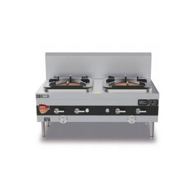 Air-blast Natural Gas Double Burner Low Stock Pot Stove photo-2