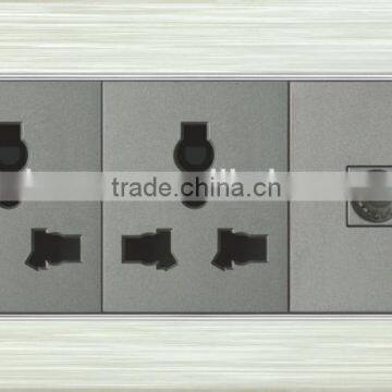 Double universal socket with TV socket, electrical socket,wall socket