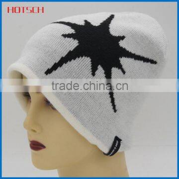 100% acrylic white wholesale cheap knit hat beanies