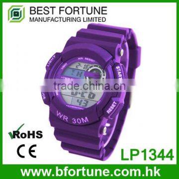 LP1344_PU Purple color LCD Display Chrono Alarm Date/Day Tech digital Multifunction Digital electronic watch