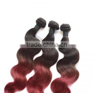 Factory Fashion High Quality Body Wave Virgin Colored Two Color Hair Weave,two Tone Ombre Colored Hair Weave photo-3
