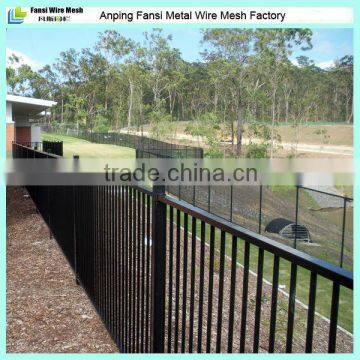 1800mm high steel black powder coated flat top fence for house landscape design