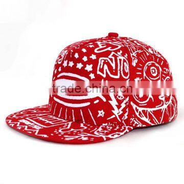 Best Selling Fashion Large Eye Printed Adult Hiphop Flat Cap Snapback