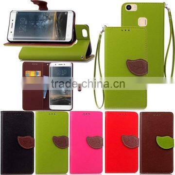 Leather case for Vivo Xplay 5, Stand case for Vivo Xplay5, Leaf button card holder case for Vivo Xplay 5