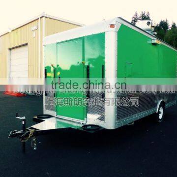 Green Uniaxial Food Truck NEW 4.8 M ENCLOSED CONCESSION FOOD VENDING BBQ TRAILER MOBILE KITCHEN photo-5