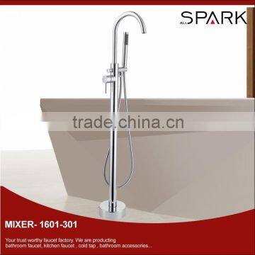 Free standing shower set moving bathroom faucet chrome mixer