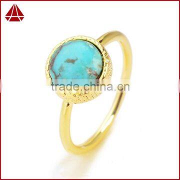 Natural Gold filled Ring with 8mm Turquoise stone Gemstone ring