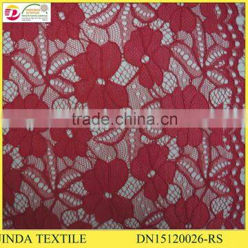 Best Selling High Quality 100%Polyester Red Scallop Lace Fabric