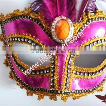 Rose Red Cock Feather Halloween Mask Party Supplies photo-4