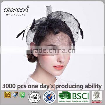 Feather Hair Fascinator Hat Plain China Wholesale Hats For Women