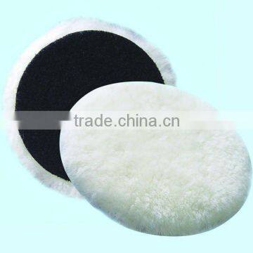 5"wool buffing pad with black hook and loop for car polish