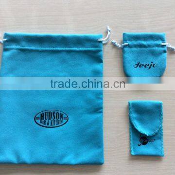 microfiber suede drawstring bag