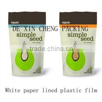 White kraft paper lined plastic for food (green products)