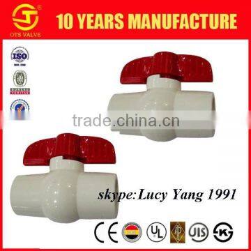 BV-0002 npt cns thread pvc ball valve white