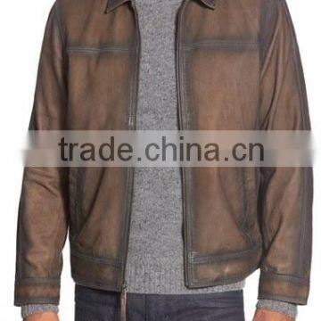 Black shade brown leather jacket