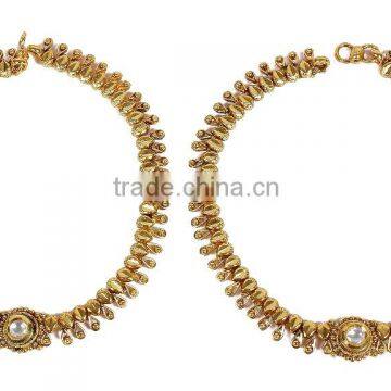 Indian Gold Plated Payal Anklet photo-2