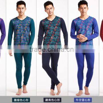 2016 fashion soft men's thermal underwear leisure man pure cotton long johns