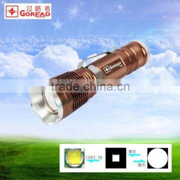 GOREAD C39 focusable high bright rechargeable 18650 T6 flashlight pen light