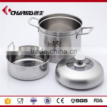 Two Layer food Steamer with double handle tray