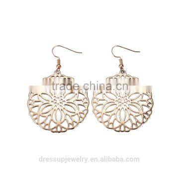 Fashion Jewelry gold plating Hollow Flower earrings for girls