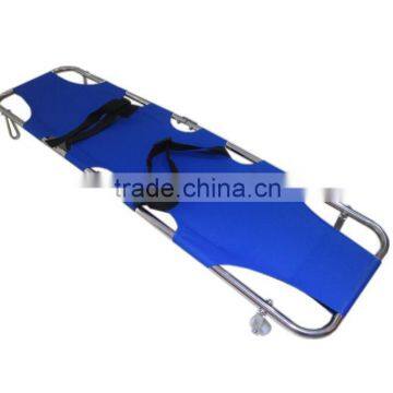 Stainless steel medical stretcher, life support, belt wheel stretcher