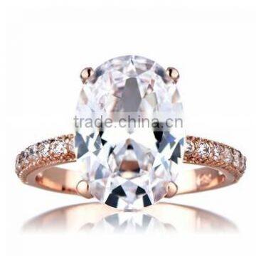 JINSE Rose Gold Cubic Zirconia Engagement Ring - 5 Carat