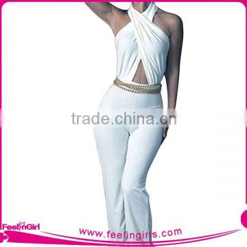 Wholesale Top Sale Spiked Sexy White Jumpsuit