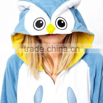 Wholesale Warm Embroidered Owl Flannel Onesie