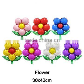 Promotional Wholesale Beautiful Flower with leaf shape Helium foil ballon for party decoration