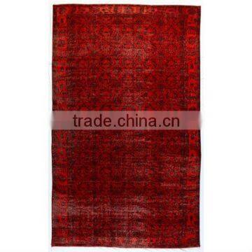 Handmade Red Over-dyed Rug (9 x 6 feet)