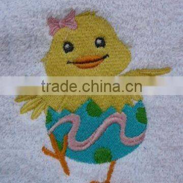 100% cotton Dancing Chick Embroidery Fingertip Towel