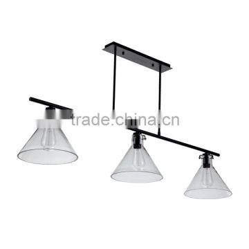 Meridian Modern Glass Funnel Chandeliers with Edison Light Bulb