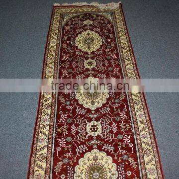 Persian Design Red Runner Made in China, Handmade Silk Carpet Factory in Guangzhou China photo-5