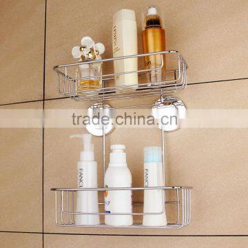 2.-tier rectangular basket shower caddy with suction cup