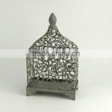 100135F- leaf-lanterned metal plant holder