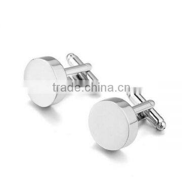 For Gift Men's Rhodium Plated Round 925 Sterling Silver Cufflinks Blanks