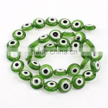 flat round lampwork european jewelry glass beads evil eye lampwork bead