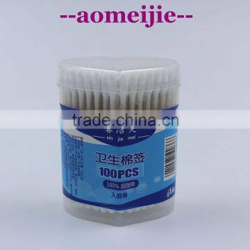 100pcs Factory direct sale wooden stick cotton buds