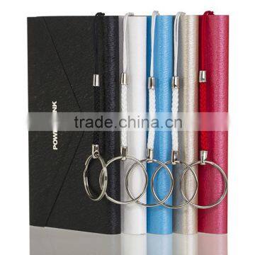 4000mah Portable Leather Envelope Power Bank Logo