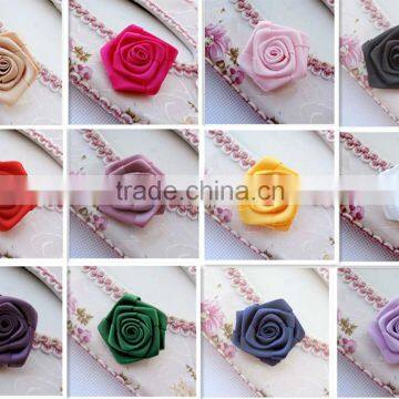 High quality polyester ribbon rose for dress