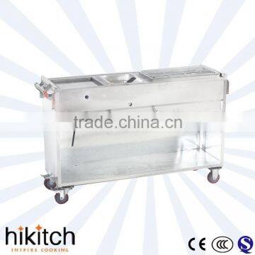 Mobile kitchen for stainless steel Multifunctional LPG gas snack car with 3-in-1 machine