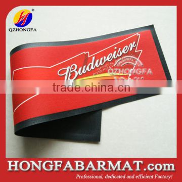 blank rubber mat, heat transfer logo custom rubber bar mat