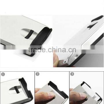 Metal card holder Hot sale hand push open metal business namecard holder case box promotion gifts